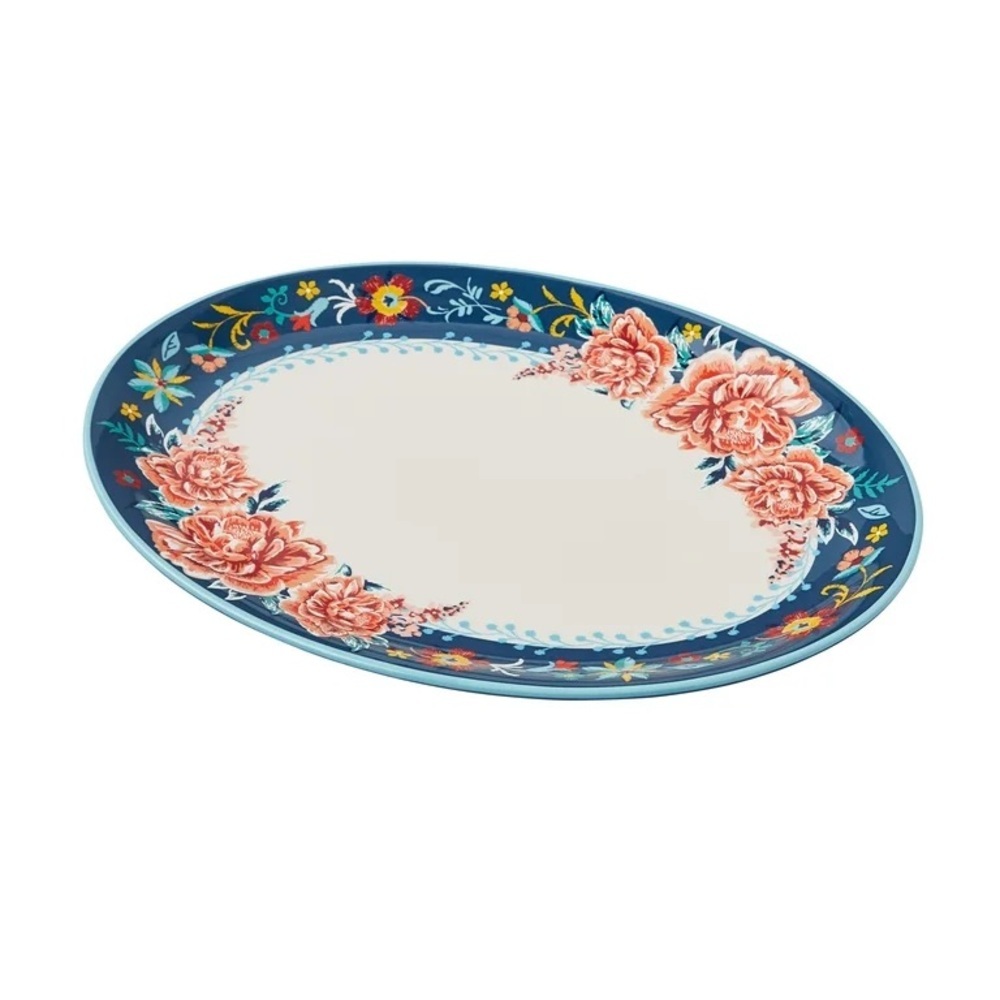 The Pioneer Woman Keepsake Floral Stoneware Serve Platter. - Picture 3 of 6